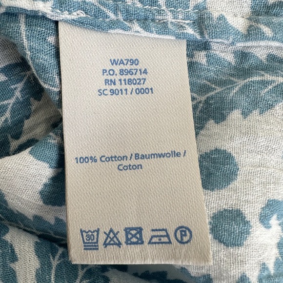 Boden Blue Paisley Gauzy Tunic Blouse Women US 4 Tassel Coastal Boho Peasant - Picture 5 of 8